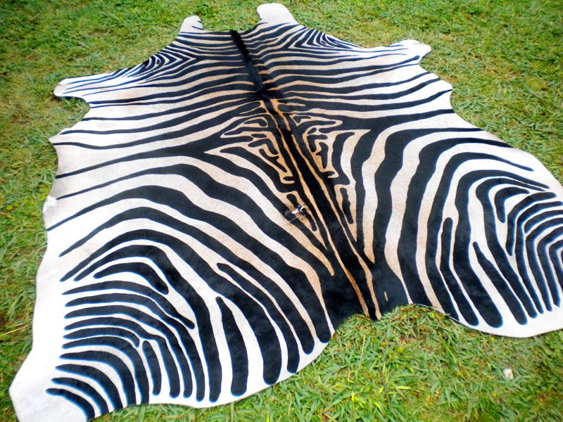 ZEBRA Print/Printed COWHIDE SKIN Rug steer COW HIDE dc3242  