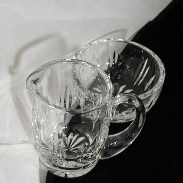 WATERFORD CRYSTAL KERRY CREAMER CREAM OPEN SUGAR BOWL  