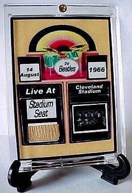 Beatles 1966 Cleveland Stadium Wood Seat Section and Film Display 