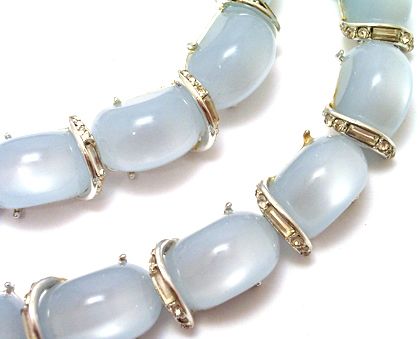   Kramer Baby Blue Moonglow Rhinestone Necklace Bracelet Earrings  