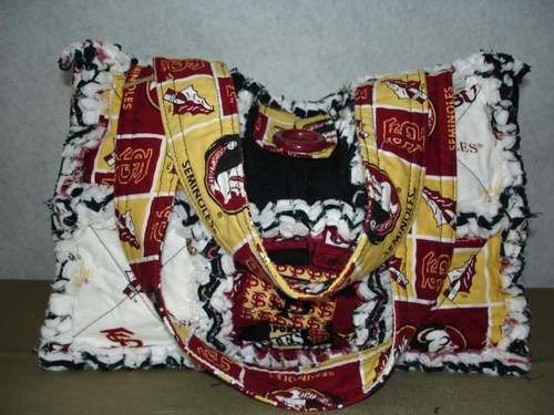 CUSTOM MADE RAG QUILT PURSE ~FLORIDA STATE UNIVERSITY  