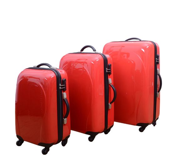 Luggage Bag Set Travel Case Suitcase Upright Rolling Wheel Red 3pcs 28 