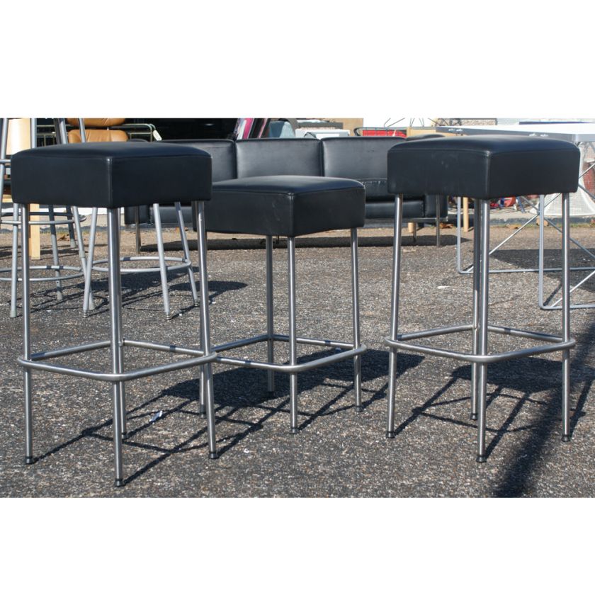 Tubular Chrome Counter Low Bar Stool  