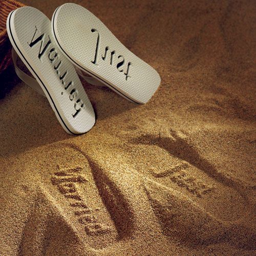 Bride And Groom Just Married Beach Wedding Sandals