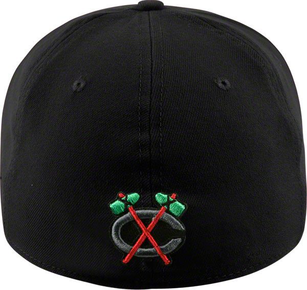   Blackhawks Black Let Your Feathers Fly Flat Brim Flex Hat  