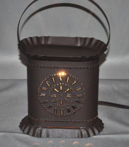 ELECTRIC PUNCHED TIN PINWHEEL OVAL TART WARMER BURNER  