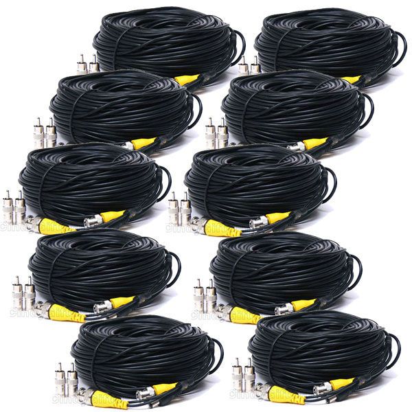   50 power video security CCTV camera cable BNC 1QD 753182731605  