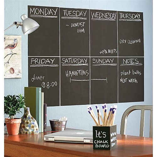 Wallies 16000 4 Sheet Chalkboard Peel and Stick Vinyl Wall Mural 