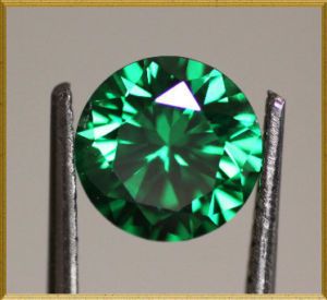 EMERALD GREEN ROUND BRILLIANT CERTIFIED MOISSANITE  