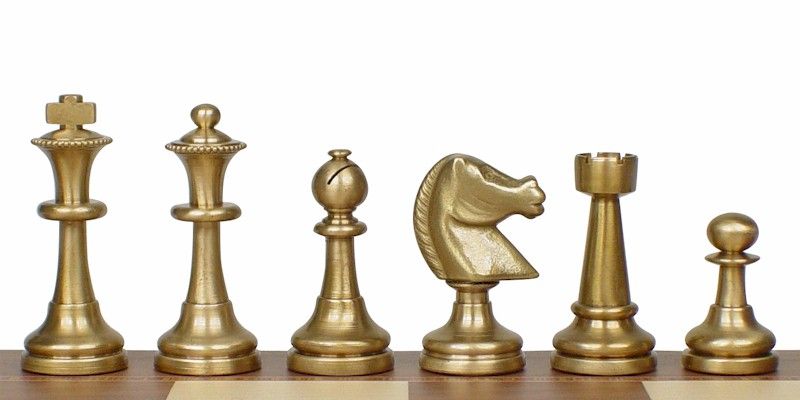 Classic Staunton Brass Chess Set by Italfama  
