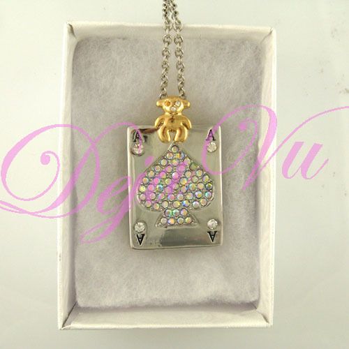 4GB CRYSTAL POKER CARD NECKLACE USB FLASH DRIVE MADE WITH SWAROVSKI 