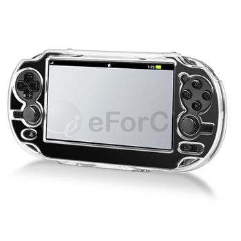 Clear Crystal Hard Case+Reusable Screen Protector for Sony PS 