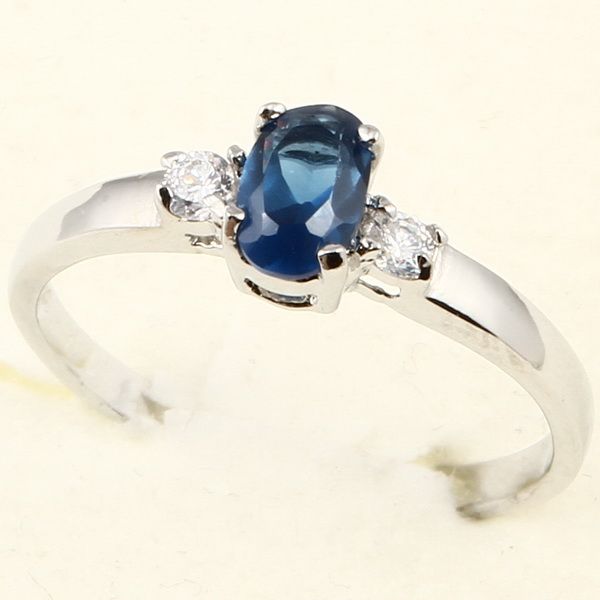 7mm OVAL CUT BLUE SAPPHIRE *96* CLASSIC RING  