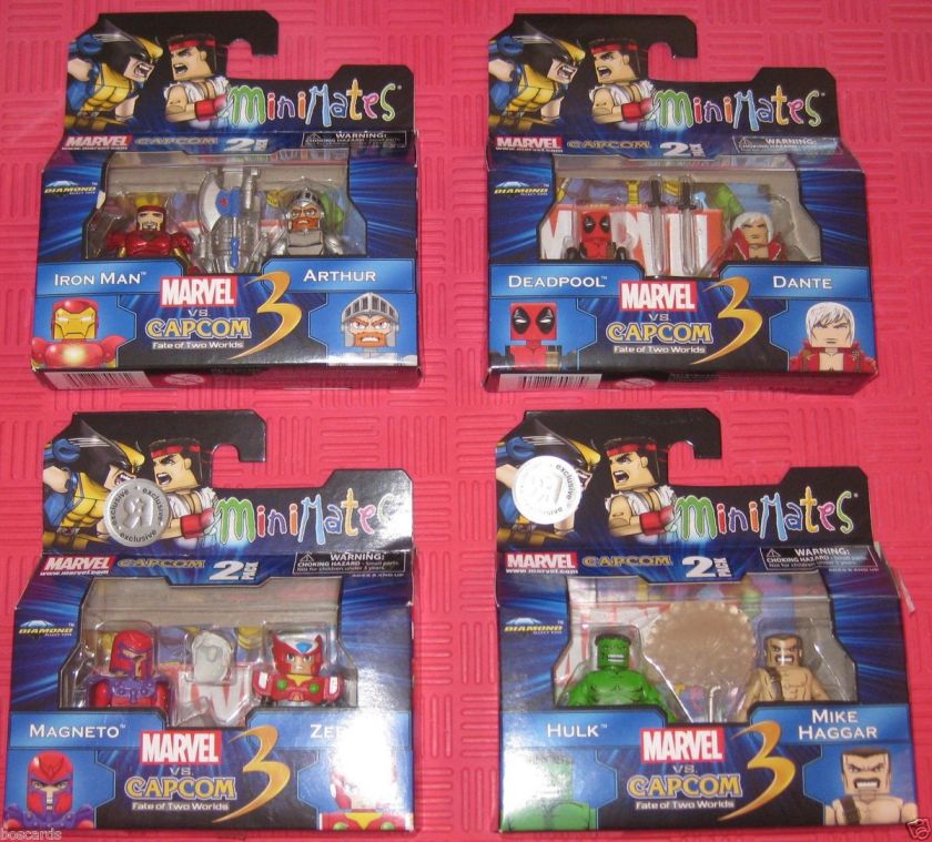 MINIMATES MARVEL vs CAPCOM 3 SET OF 8 HULK HAGGAR IRON MAN DEADPOOL 