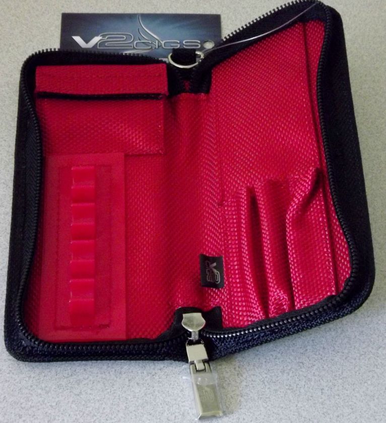   Black Red Soft V2 Electronic Vapor E Cigarette Zipper Case Only  