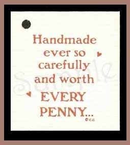 50 HANG TAGS PRICE *WORTH EVERY PENNY* HANDMADE CRAFTS  