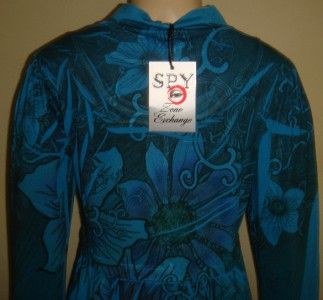 SPY ZONE EXCHANGE EMBELLISHED L/S DRESS M NWT PRETTY  