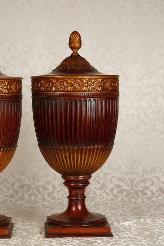 Regency Mahogany Ice Buckets Urns Wine Champagne Cooler  