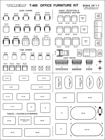 OFFICE FURNITURE KIT 1/4 SCALE   Office Space Planning  