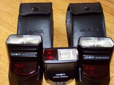 Lot of Three Minolta Maxxum Flash Units 3200i (2) and 2000xi  