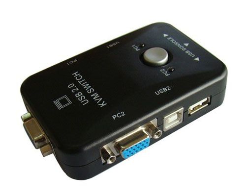 This 2 port KVM switch allows you to control up to 2 