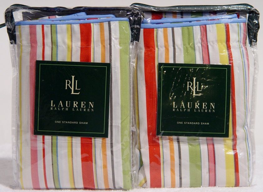 New Ralph Lauren Harbor View Stripe 2 Standard Shams  