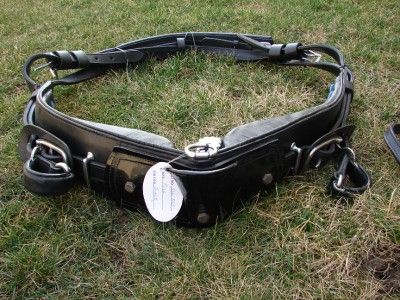   DUTY DRIVING CART HARNESS SADDLE GIRTH LEATHER BLACK HORSE FREE COLLAR