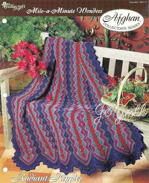 Radiant Ripples Afghan, Mile A Minute Wonders crochet pattern  