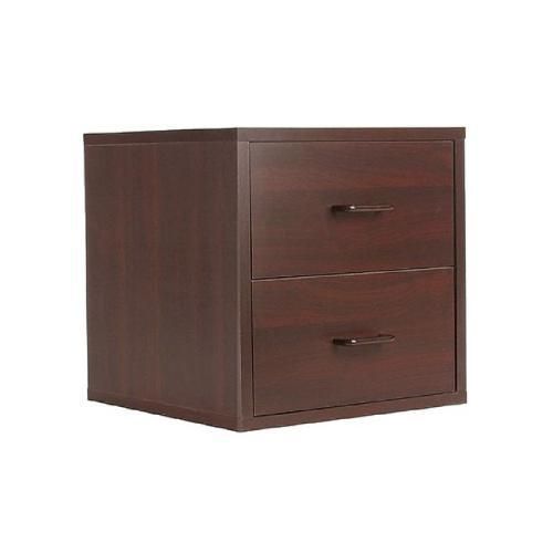 New Double 2 Drawer Storage & Organizer Cube   Cherry  