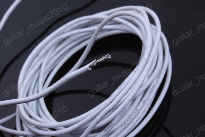 White 9FT 22awg Guitar Harness Wire,multi stranded,single lead, un 