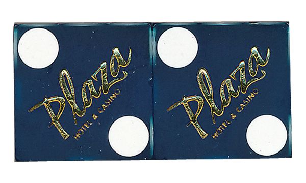   DICE BLUE (2) PLAZA HOTEL CASINO LAS VEGAS Matching Numbers *  