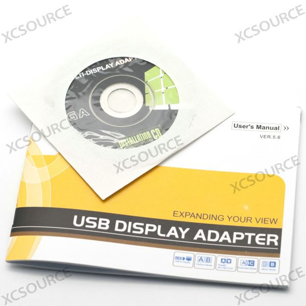 USB 2.0 UGA Multi Display Adapter External Video Card Add Monitors CRT 