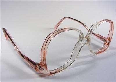   DROP TEMPLE SMALL PLASTIC BLUSH RETRO ITALY EYEGLASS FRAME  