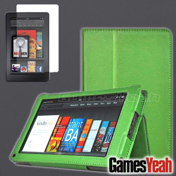  Kindle Fire Rotating Leather Case/Car Charger/USB Cable 