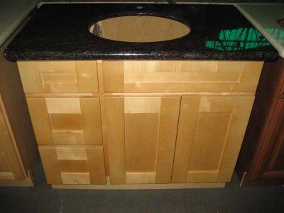 36 Elegant Maple Bathroom Vanity Cabinet w/ L Drawers  