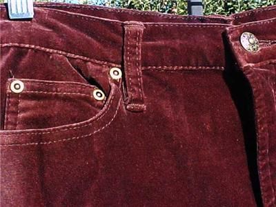   GILMAN BROWN VELVET JEANS 6 STRETCH DARK BRN SKINNY LEG PANTS  