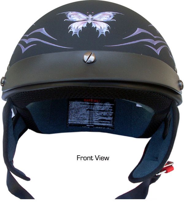   Flat, Womens Ladies DOT Motorcycle Half Helmet NEW Outlaw XU181  