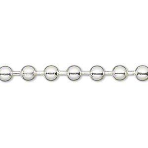 50 FT Spool 2.4mm SILVER Plated Ball Chain +100 clasps  