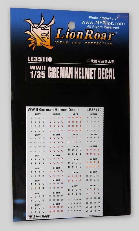 WWII GERMAN HELMET MARKINGS   292 Assorted   1/35 Lion Roar Decal 