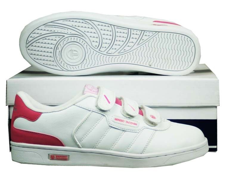 WOMENS SERGIO TACCHINI VELCRO STRAP WHITE TRAINERS SIZE 3 4 5 6 7 8 