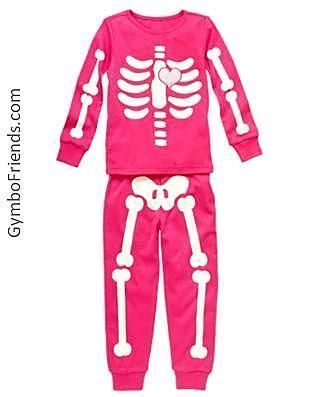 Gymboree NWT HALLOWEEN PINK SKELETON PAJAMAS costume  