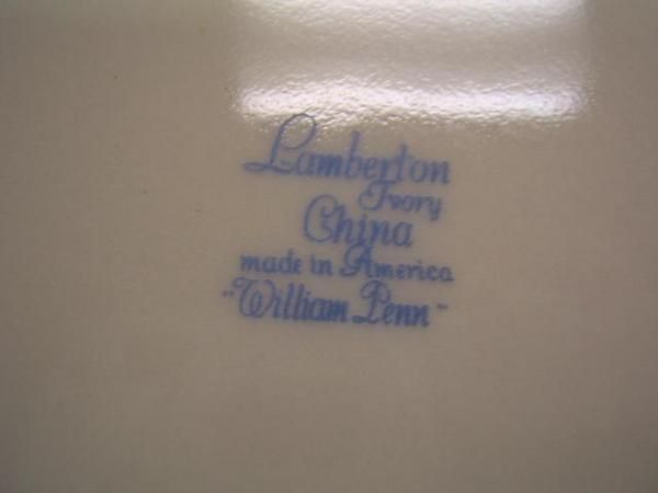 Lamberton Ivory China William Penn 7 luncheon plates  