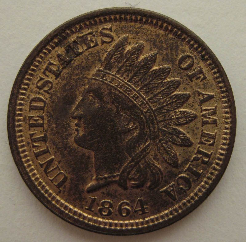 1864 Indian Head Cent 1C Penny American Coin  