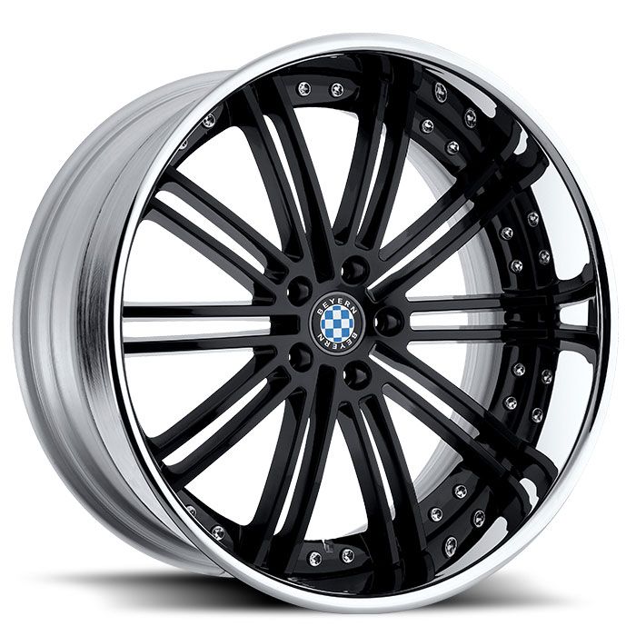 22 BEYERN BAROQUE BLACK RIMS WHEELS BMW 745LI 750LI 760  