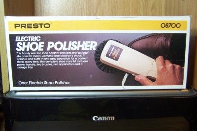 PRESTO ELECTRIC SHOE POLISHER 08700 NEW LIKE COND.  