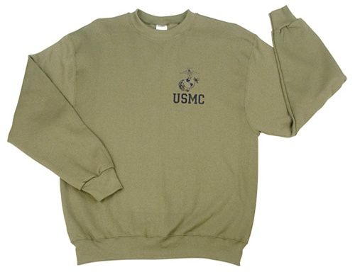 US MARINE CORPS PT SWEATSHIRT Military Government Issued Olive 