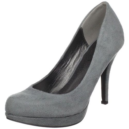   Fashion Almond Toe GRAY Pumps Heels Womens Shoes Faux Suede  