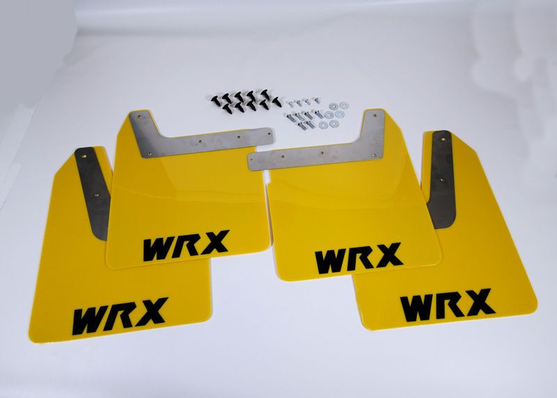 Subaru WRX STi New Age 00 07 Rally Mud Flaps Yellow with Black WRX 