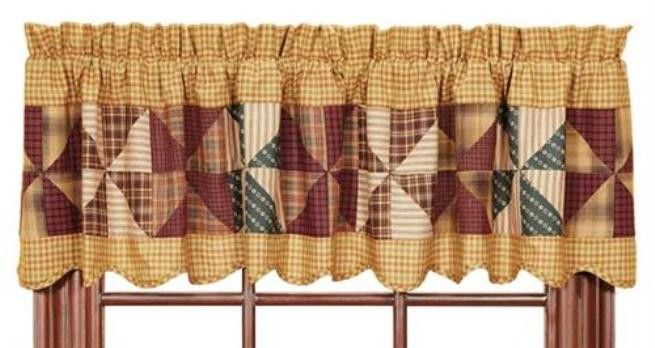 Valance Pinwheel Scalloped Lined 16 x 72