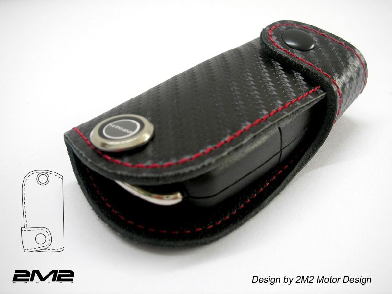   Beetle Scirocco Jetta 3D Carbon Fiber Leather Key Fob Holder  